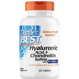 Препарат для суглобів і зв'язок Doctor's Best Hyaluronic Acid with Chondroitin Sulfate 60 таблеток