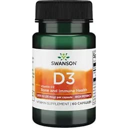 Витамин D Swanson Vitamin D3 High Potency 1000IU 25 мкг 60 капсул