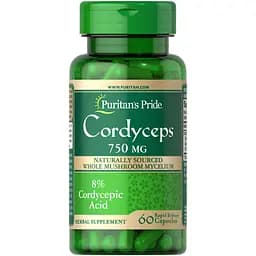 Натуральная добавка Puritan's Pride Cordyceps Mushroom 750 mg 60 капсул