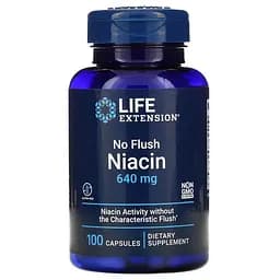 Вітаміни та мінерали Life Extension Niacin 640 mg No-Flush, 100 капсул