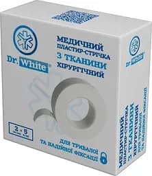 Медичний пластир-стрічка Dr.White хірургічний тканинний 2 см х 5 м