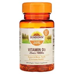 Вітамін D3 Sundown Naturals Vitamin D3 1000 МЕ 200 гелевих капсул
