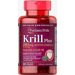 Омега 3 Puritans Pride Krill Plus 1085 mg 60 softgels