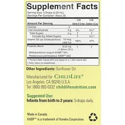 Пробіотики для імунітету дитини ChildLife Probiotic Drops InfantBiotics у краплях 8 мл - мініатюра 2