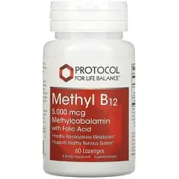 Метил В12 Protocol for Life Balance Methyl B12 5000 мкг 60 пастилок