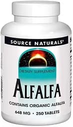 Натуральна добавка Source Naturals Alfalfa 648 mg, 250 таблеток