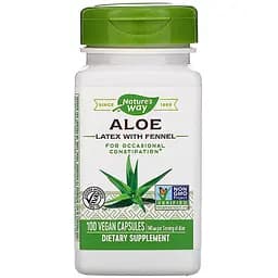 Алоэ Вера с фенхелем Nature's Way 140 мг 100 вегетарианских капсул (NWY10150)