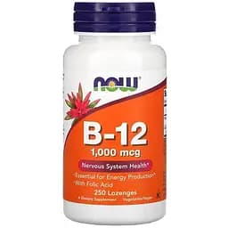 Витамины и минералы Now Vitamin B12 1000 мкг 250 леденцов