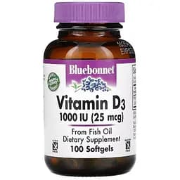 Витамин D3 Bluebonnet Nutrition 25 мкг 100 капсул