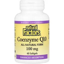 Коензим Q10 Natural Factors Coenzyme Q10, 100 мг 60 гелевих капсул