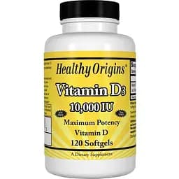 Вітаміни та мінерали Healthy Origins Vitamin D3 10000 IU 120 капсул