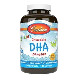Жирні кислоти Carlson Labs Kid's Chewable DHA Апельсин 180 капсул
