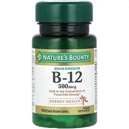 Витамин B12 Nature's Bounty Vitamin B12, 500 мкг 100 таблеток