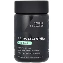 Ашваганда Sport Research Ashwagandha 500 мг 60 веганських м'яких капсул - мініатюра 1