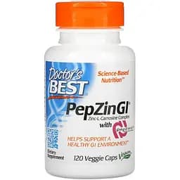 Комплекс цинк карнозин Doctor's Best PepZin 120 вегетарианских капсул