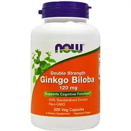 Естественная добавка Now Ginkgo Biloba Double Strength 120 мг 200 капсул