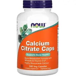 Витамины и минералы Now Calcium Citrate Caps 240 вегакапсул