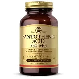 Вітаміни та мінерали Solgar Pantothenic Acid 550 mg, 100 вегакапсул