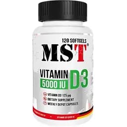 Витамины и минералы MST Vitamin D3 5000 IU 120 капсул