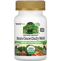 Мультивитамины для мужчин Nature's Plus Source of Life Garden органические ежедневные 30 таблеток