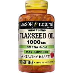 Льняное масло Mason Natural Омега 3-6-9, 1000 мг 100 гелевых капсул