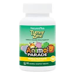 Пробіотики і пребіотики Natures Plus Animal Parade Children's Tummy Zume, 90 жувальних таблеток - Тропічні фрукти