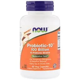 Пробіотик для травлення Now Foods Probiotic-10 100 Billion 60 вегетаріанських капсул