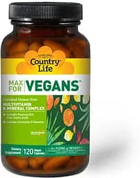 Вітаміни та мінерали Country Life Max for Vegans, 120 вегакапсул