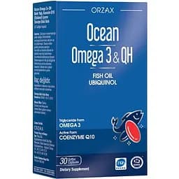Жирные кислоты Orzax Ocean Omega-3 & QH 30 капсул