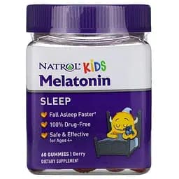 Дитячий мелатонін Natrol Kids Melatonin 1 mg, 60 желейок для гарного сну - Ягоди