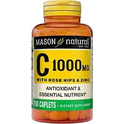Вітаміни та мінерали Mason Natural Vitamin C 1000 мг with Rose Hips & Zinc 100 каплет