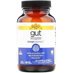 Натуральна добавка Country Life Cognitive Balance Gut Connection підтримка діяльності мозку 60 капсул