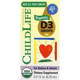 Дитячий вітамін D3 ChildLife Essentials Organic Vitamin D3 Drops 6.25 мл