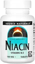 Вітаміни та мінерали Source Naturals Niacin 100 mg, 250 таблеток