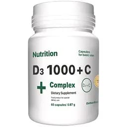 Витамины и минералы EntherMeal D3 1000+С Complex+ 60 капсул