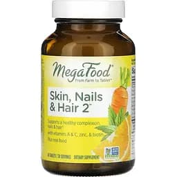 Комплекс для шкіри, нігтів і волос 2 MegaFood Skin, Nails & Hair 2, 60 таблеток