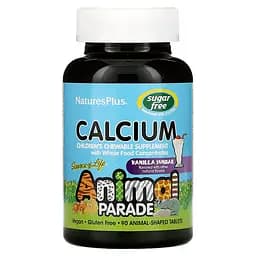 Вітаміни та мінерали NaturesPlus Animal Parade Calcium Sugar Free 90 жувальних таблеток ваніль