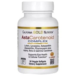 Комплекс астакаротиноїдів, лютеїн, лікопін, астаксантин California Gold Nutrition AstaCarotenoid Complex, Lutein, Lycopene, Astaxanthin Complex 30 вегетаріанських капсул