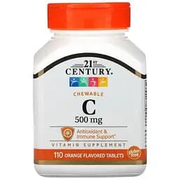 Вітамін С 21st Century Chewable Vitamin C апельсин 500 мг 110 таблеток