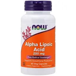 Естественная добавка Now Alpha Lipoic Acid 250 mg 60 вегакапсул