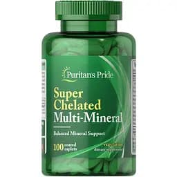 Вітаміни та мінерали Puritan's Pride Super Chelated Multi-Mineral 100 каплет