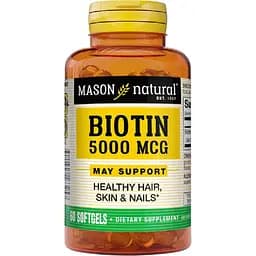 Биотин Mason Natural 5000 мкг 60 гелевых капсул