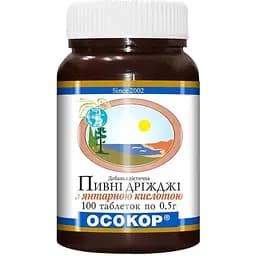 Дрожжи пивные Осокор с янтарной кислотой 0.5 г 100 таблеток