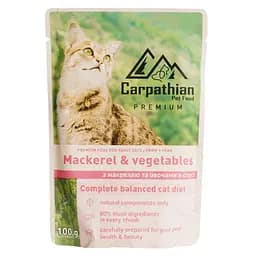 Влажный корм для кошек Carpathian Pet Food Макрель с овощами в соусе 100 г