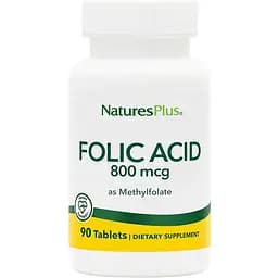 Витамины и минералы Natures Plus Folic Acid 800 мкг 90 таблеток