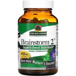 Травы для активности мозга Nature's Answer Brainstorm 2, 450 мг 90 вегетарианских капсул
