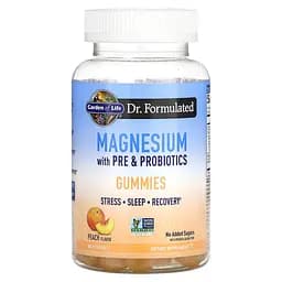 Магній з пробіотиками та пребіотиками Garden of Life Magnesium смак персика 60 жувальних цукерок