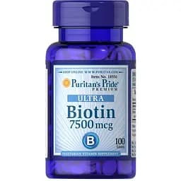 Витамины и минералы Puritan's Pride Biotin 7500 мкг 100 таблеток