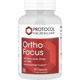 Підтримка роботи мозку та когнітивних функцій Protocol for Life Balance Ortho Focus з амінокислотами, гінкго та ДМАЕ 90 капсул