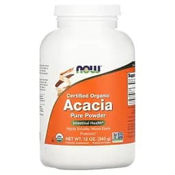 Клетчатка акации Now Foods Organic Acacia Pure Powder Сертифицированный органический порошок 340 г
